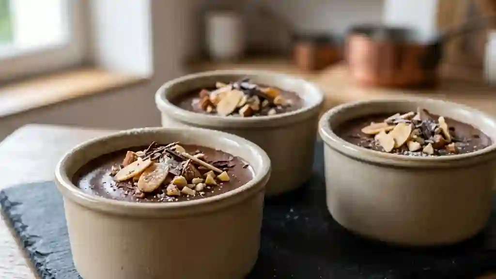 Petits pots onctueux chocolat amande - Photo de présentation