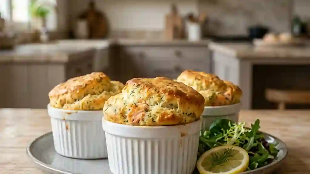 Soufflés aériens au saumon frais - Photo de présentation
