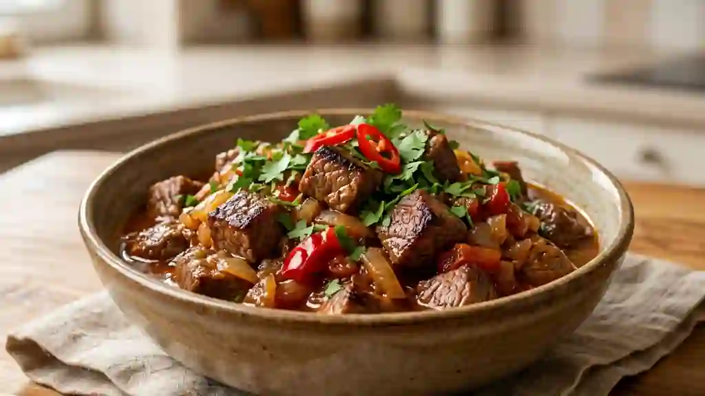 Picado de bœuf fondant au paprika et vinaigre - Photo de présentation