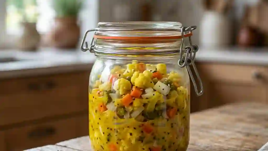Piccalilli croquant au curcuma - Photo de présentation