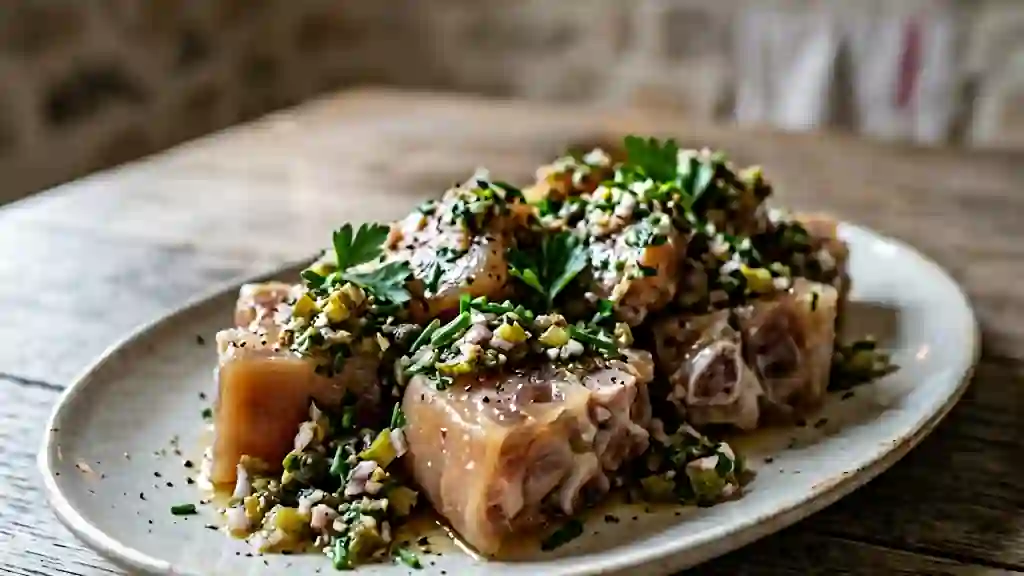 Pieds de Veau Ravigote : Fondant et Acidulé - Photo de présentation