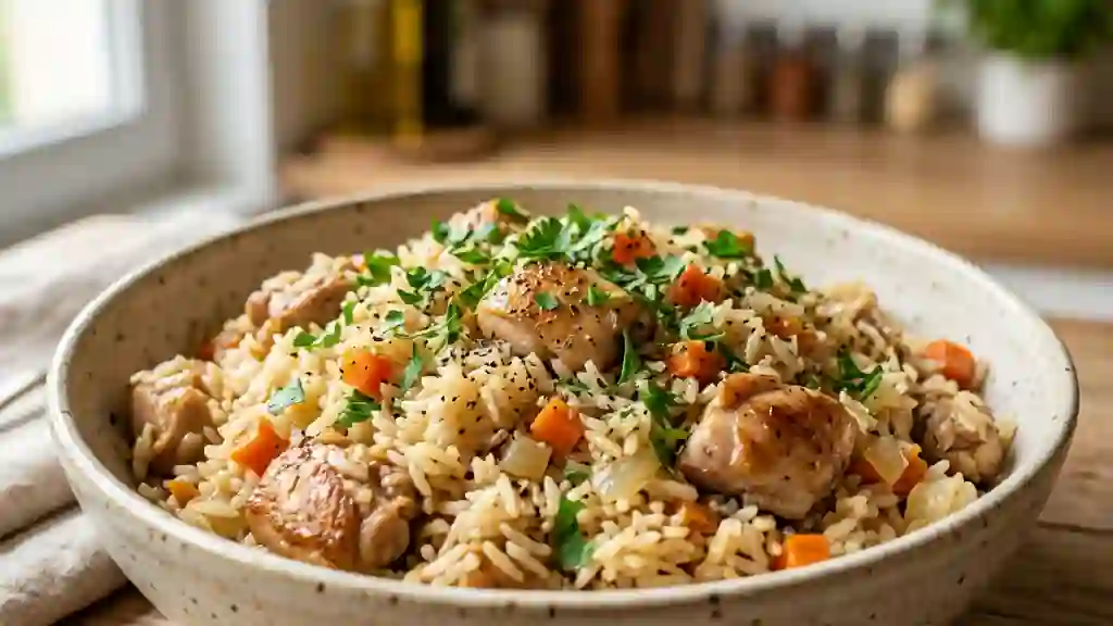 Pilaf de poulet moelleux au riz basmati - Photo de présentation