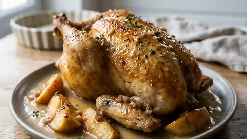 Pintade fondante flambée au Calvados - Photo de présentation