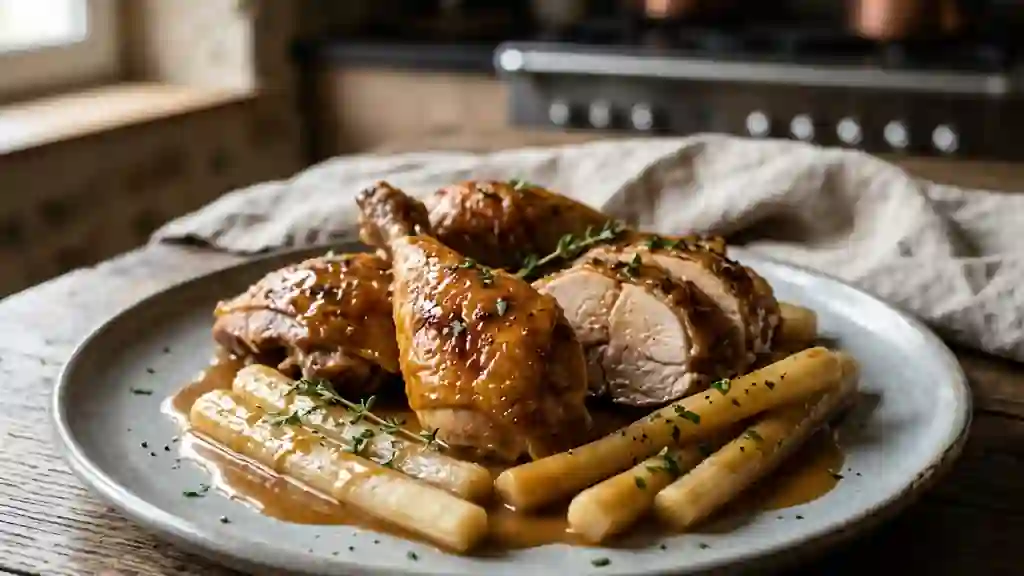 Pintade Braisée au Cognac et Salsifis Fondants - Photo de présentation