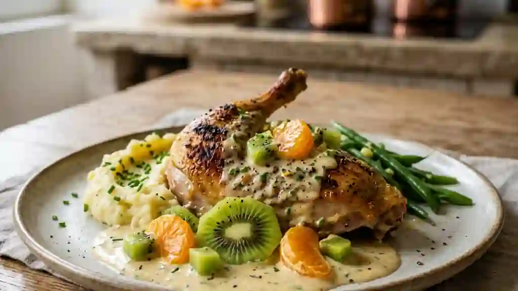 Pintadeau rôti, sauce onctueuse aux agrumes - Photo de présentation