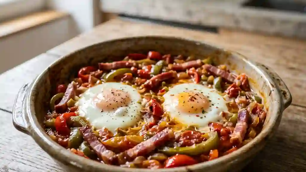 Piperade Landaise Fondante et ses Œufs Coulants - Photo de présentation