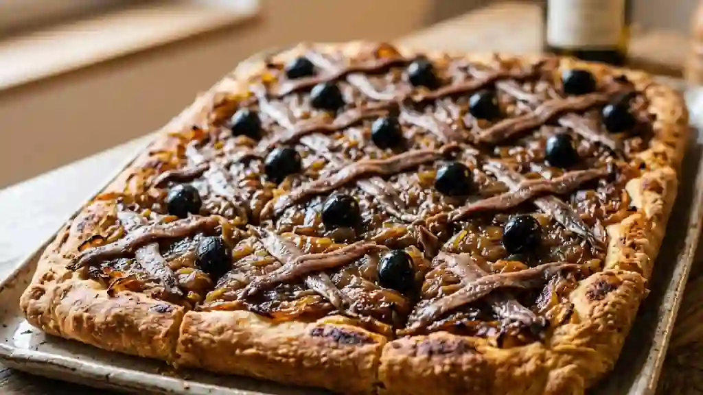 Pissaladière croustillante aux oignons confits - Photo de présentation