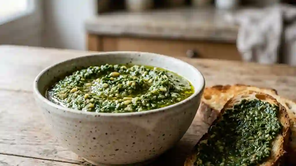 Pistounade parfumée au basilic et pignons - Photo de présentation