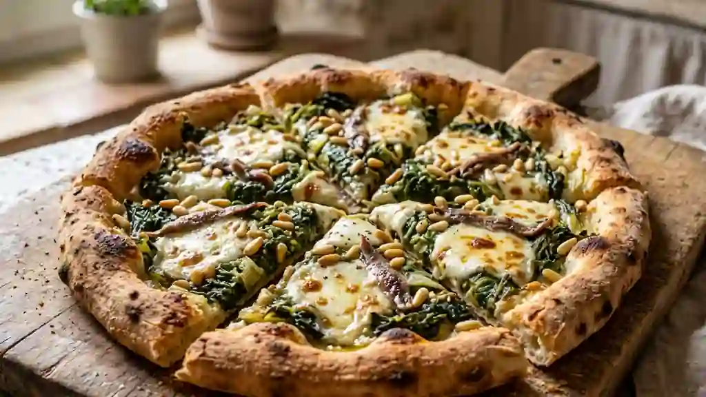 Pizza Napolitaine à la Scarole et Pignons - Photo de présentation