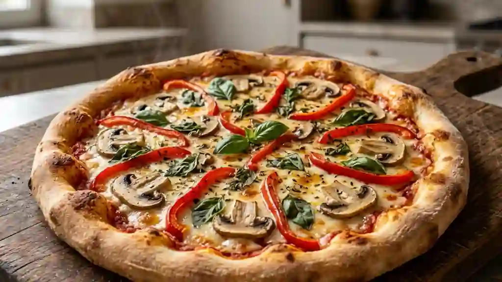Pizza légère croustillante aux légumes - Photo de présentation
