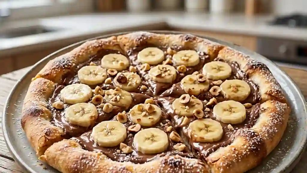 Pizza Nutella Banane Fondante et Croquante - Photo de présentation