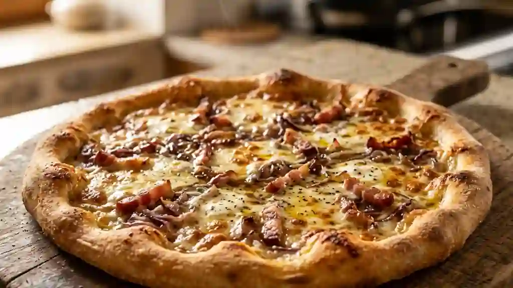 Pizza Franc-Comtoise Crémeuse et Gratinée - Photo de présentation