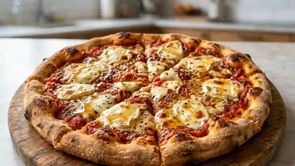 Pizza chèvre miel fondante et croustillante - Photo de présentation