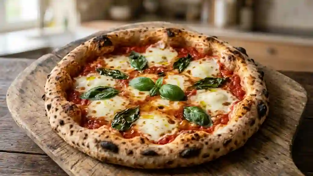 Pizza napolitaine au cornicione croustillant - Photo de présentation