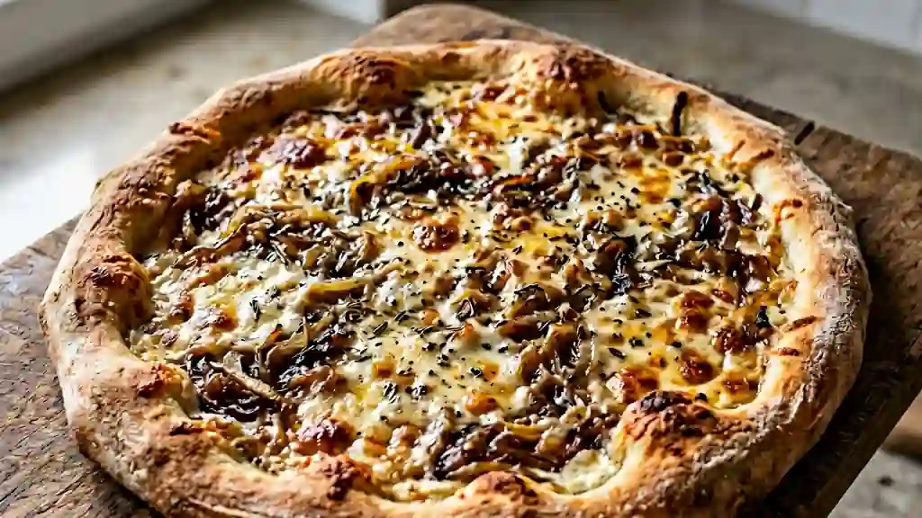 Pizza Blanche aux Oignons Confits et Thym - Photo de présentation