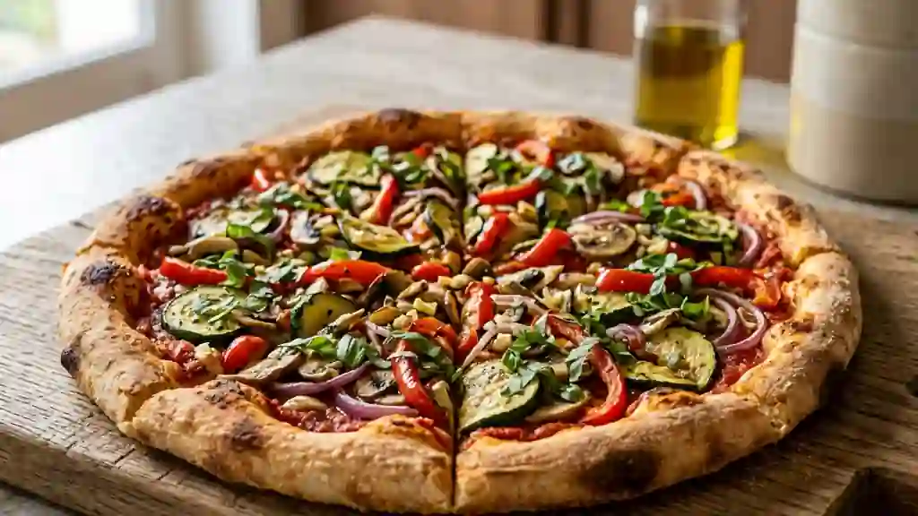 Pizza Veggie Croustillante aux Légumes d'Été - Photo de présentation