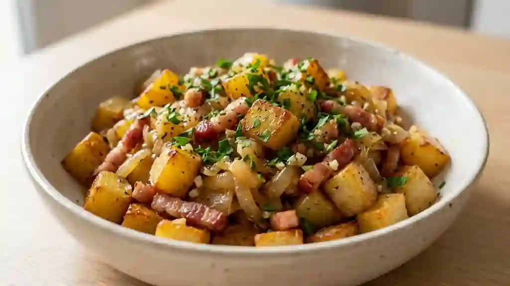 Poêlée campagnarde fondante aux lardons - Photo de présentation