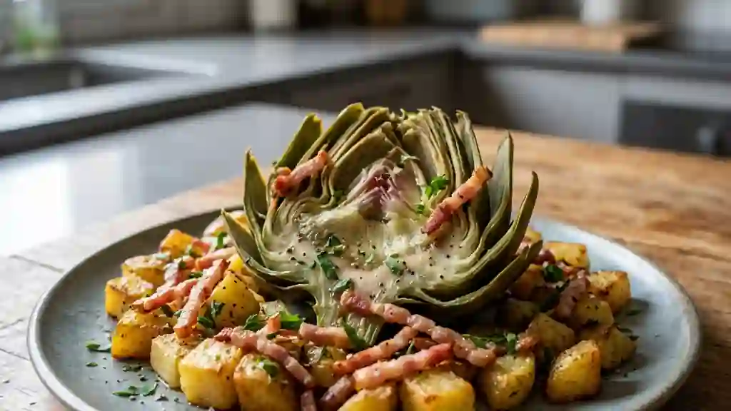 Poêlée d'artichauts au lard fumé - Photo de présentation