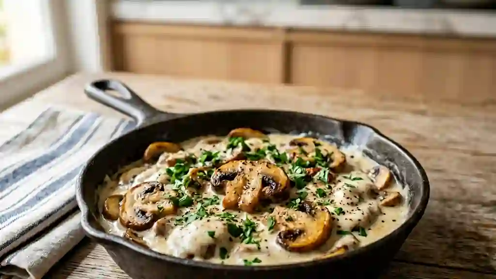 Champignons onctueux à la béchamel et muscade - Photo de présentation