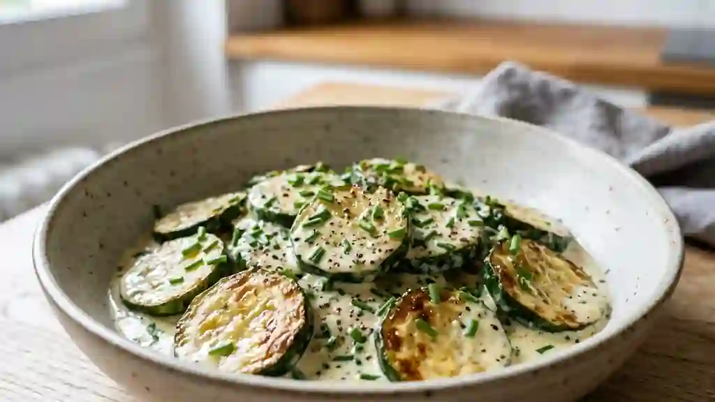 Courgettes Fondantes à la Crème de Ciboulette - Photo de présentation