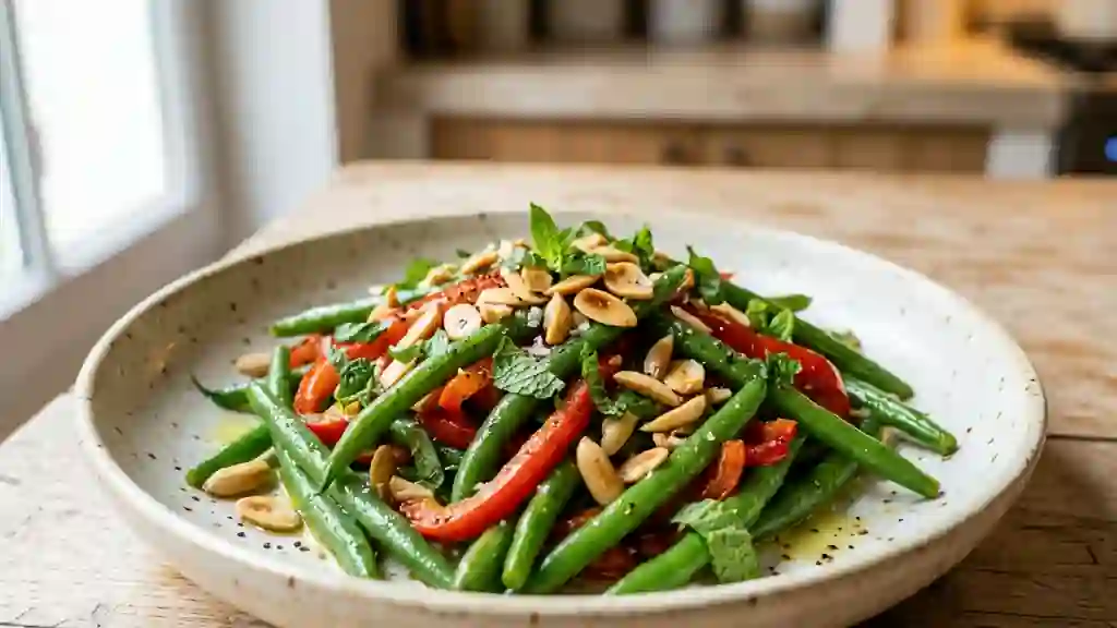 Poêlée croquante de haricots verts à la menthe - Photo de présentation