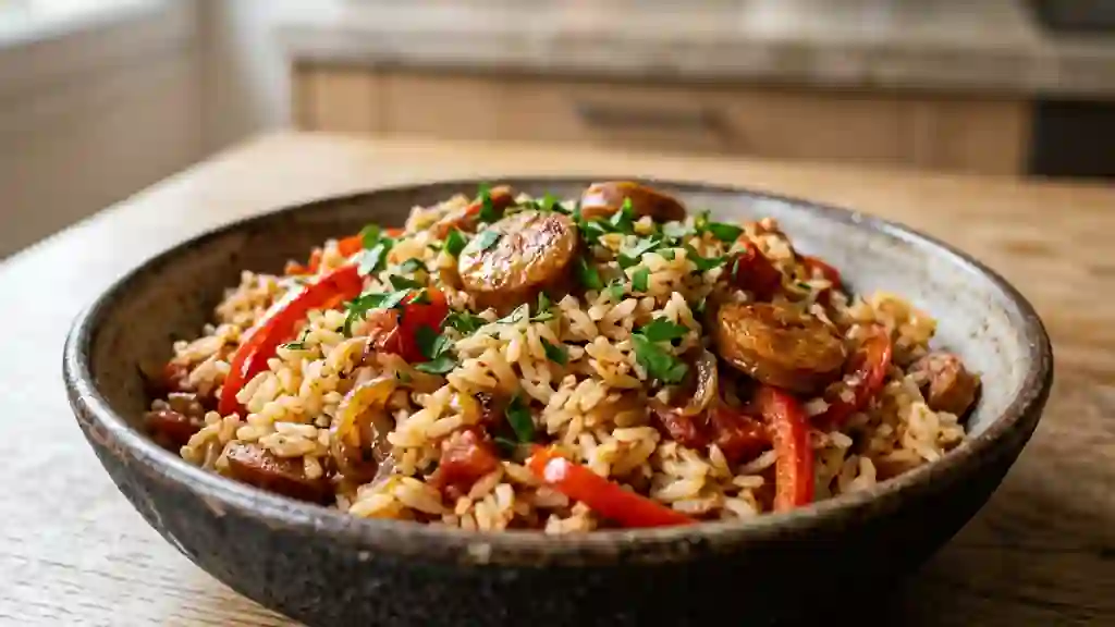 Riz sauté au chorizo et paprika fumé - Photo de présentation