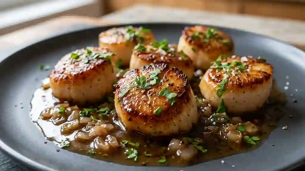 Saint-Jacques snackées au vinaigre de truffe - Photo de présentation
