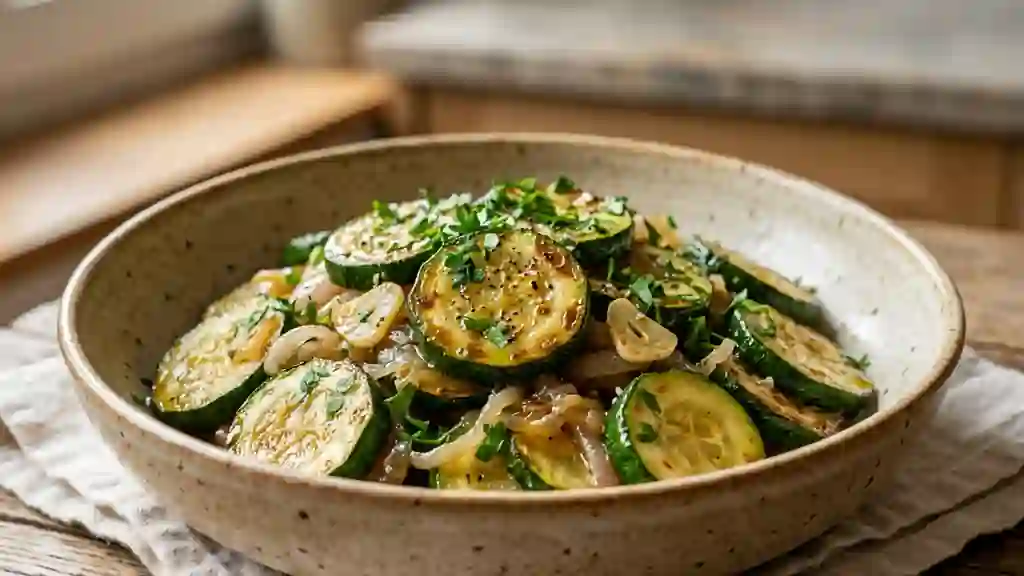Poêlée de courgettes Chasselay à l'ail et persil - Photo de présentation