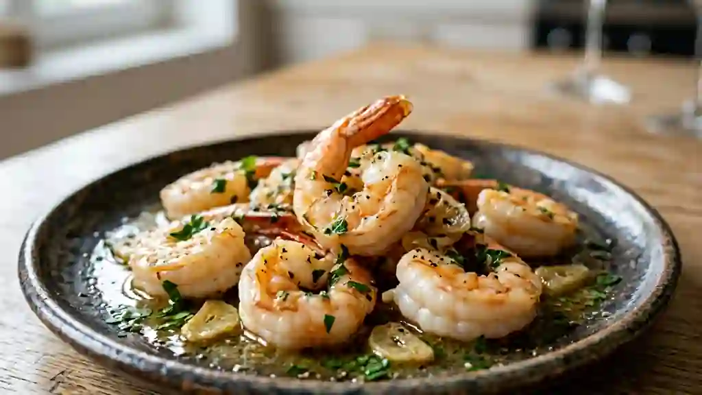 Langoustines au beurre d'ail et persil frais - Photo de présentation