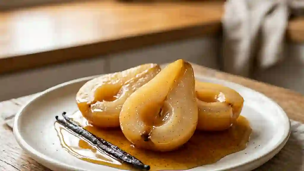 Poires Pochées Fondantes à la Vanille - Photo de présentation