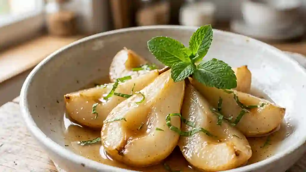 Poires Fondantes Infusées à la Menthe Fraîche - Photo de présentation
