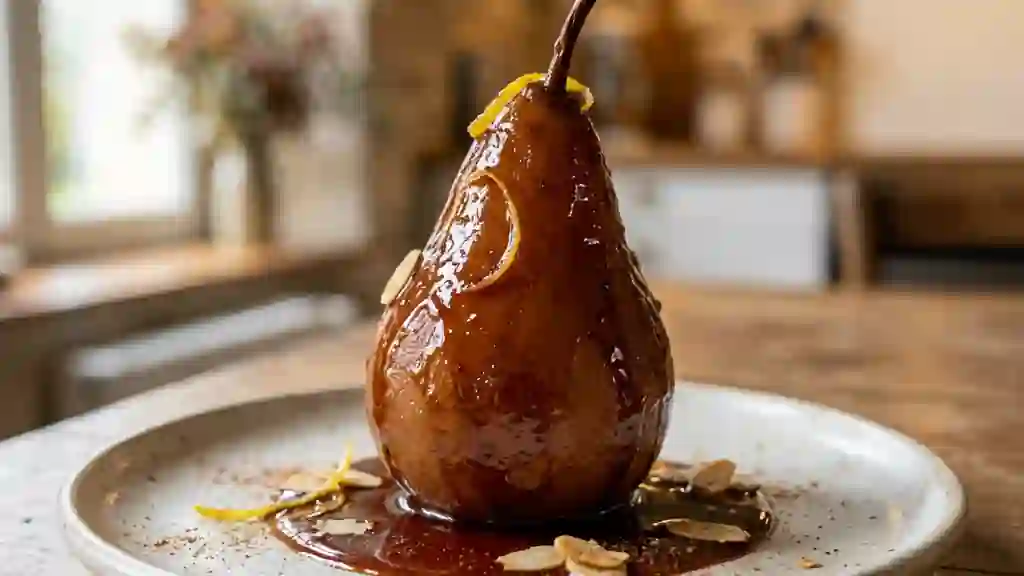 Poires fondantes laquées au vinaigre balsamique - Photo de présentation