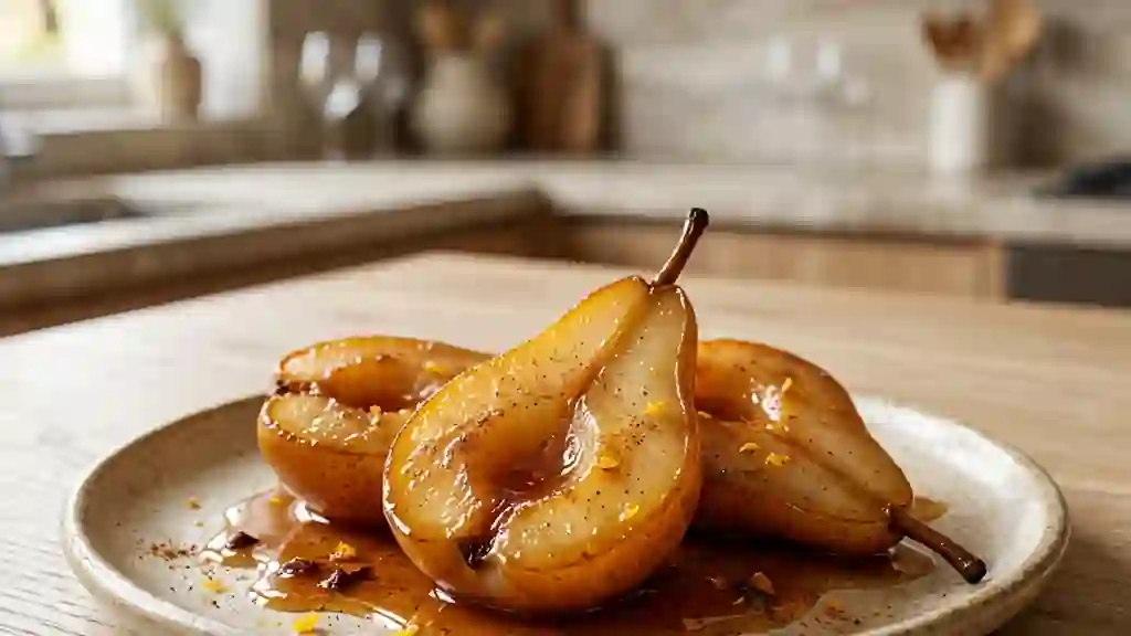 Poires caramélisées à l'orange et épices douces - Photo de présentation