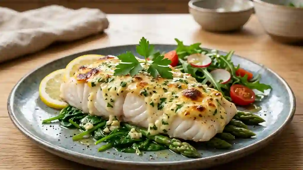 Poisson blanc fondant au petit-suisse citronné - Photo de présentation