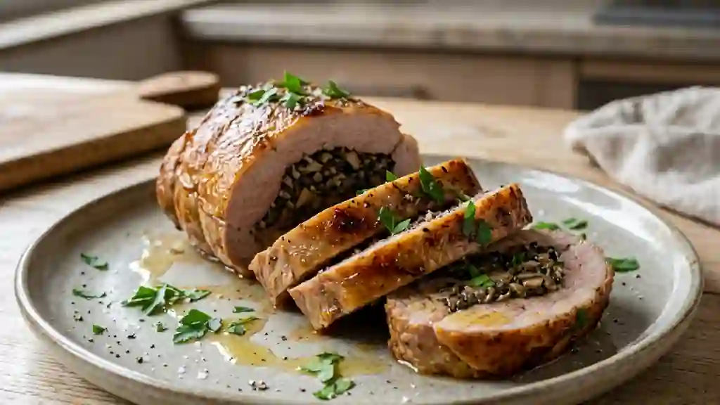 Veau farci fondant aux champignons de Paris - Photo de présentation