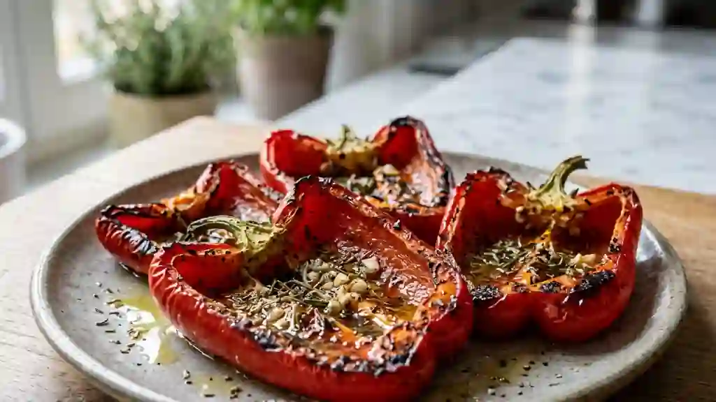 Poivrons Confits au Barbecue et Ail Frais - Photo de présentation