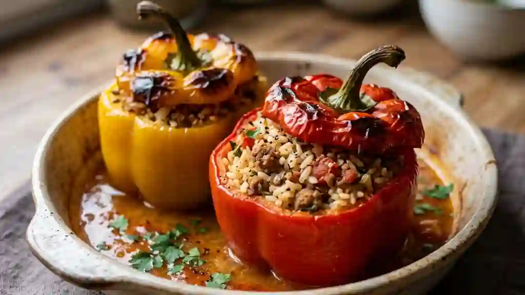 Poivrons farcis à la roumaine fondants et épicés - Photo de présentation