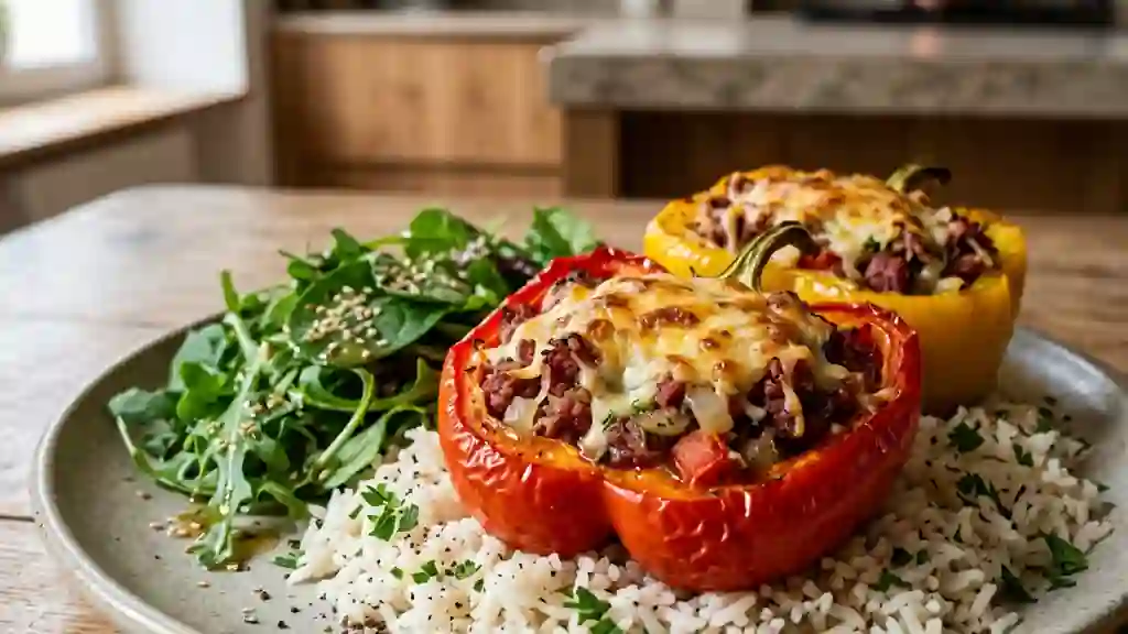 Poivrons rôtis fondants au corned beef - Photo de présentation