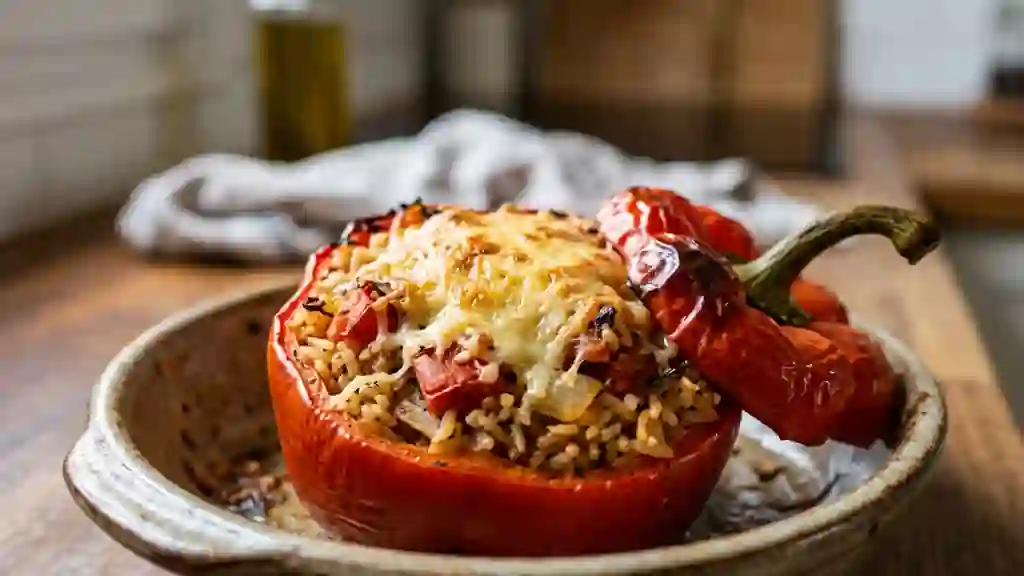Poivrons farcis fondants et gratinés - Photo de présentation