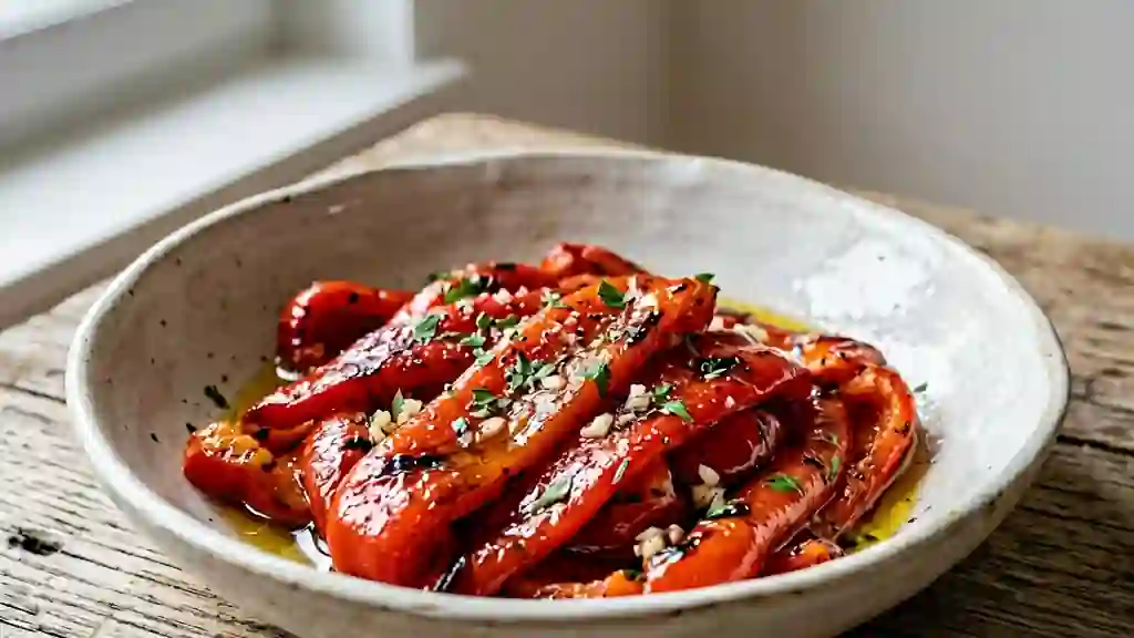 Poivrons grillés fondants à l'ail et balsamique - Photo de présentation