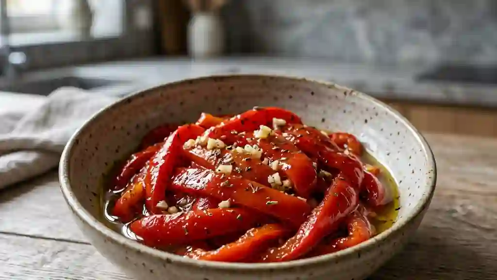 Poivrons confits fondants à l'huile d'olive - Photo de présentation