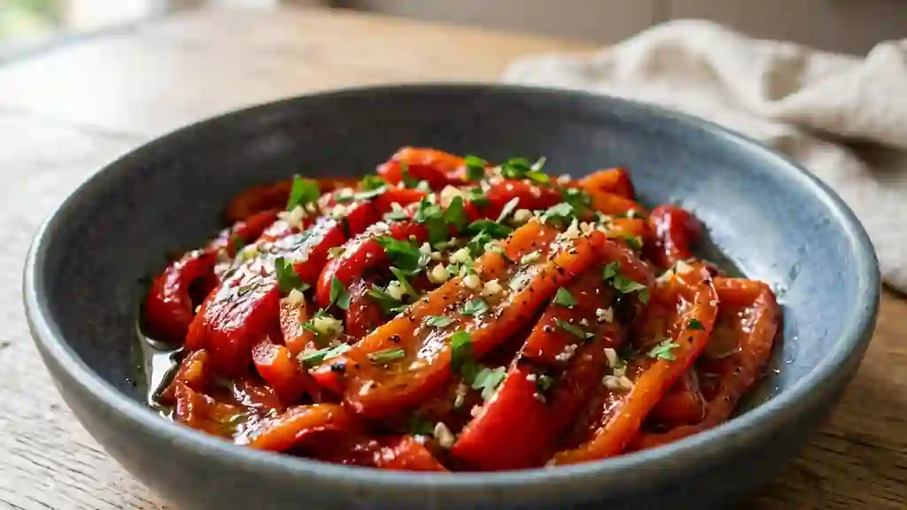 Poivrons Rouges Grillés Fondants et Marinés - Photo de présentation