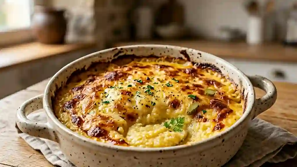 Polenta crémeuse gratinée au fromage - Photo de présentation