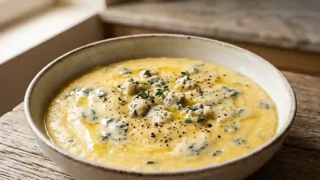 Polenta crémeuse au gorgonzola fondant - Photo de présentation