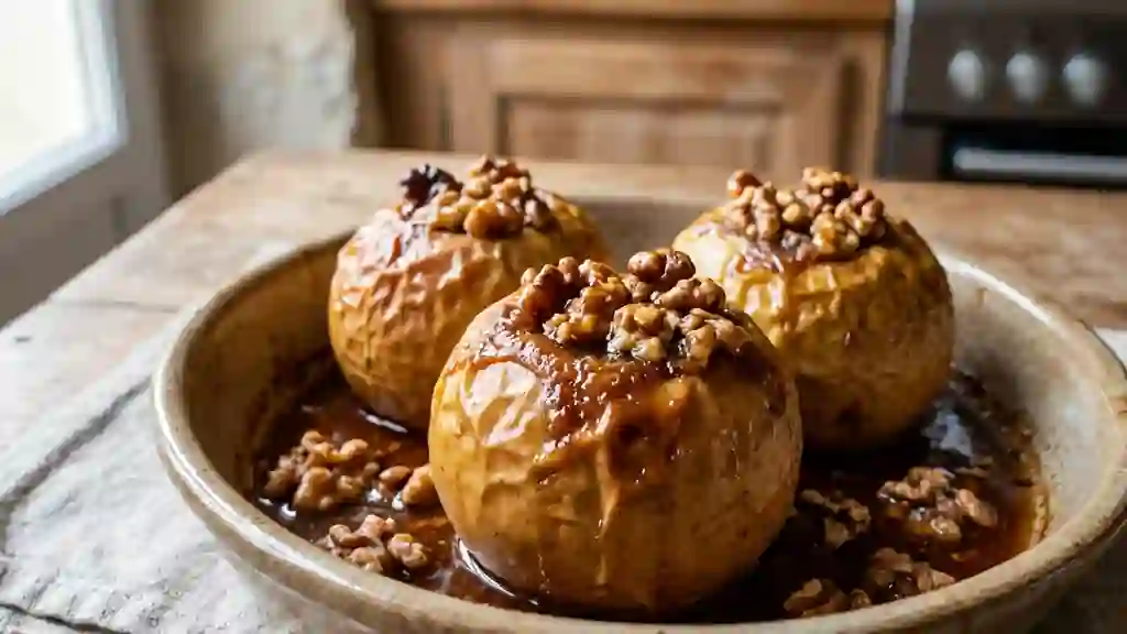 Pommes au four fondantes miel et noix - Photo de présentation