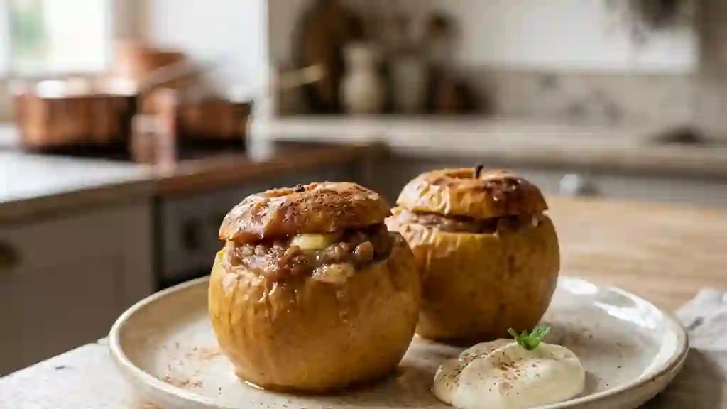 Pommes rôties, cœur fondant crème de marrons - Photo de présentation