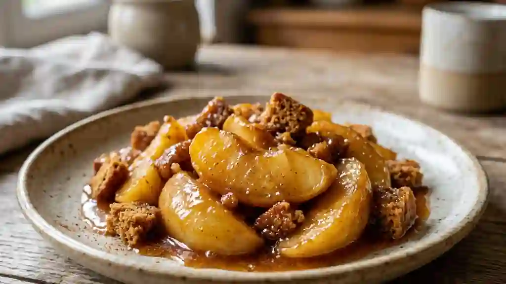 Pommes fondantes caramélisées au pain d'épices - Photo de présentation