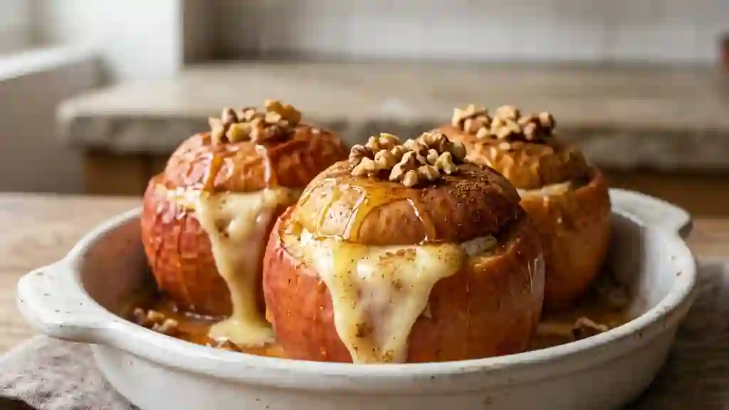 Pommes rôties au brie fondant et noix - Photo de présentation