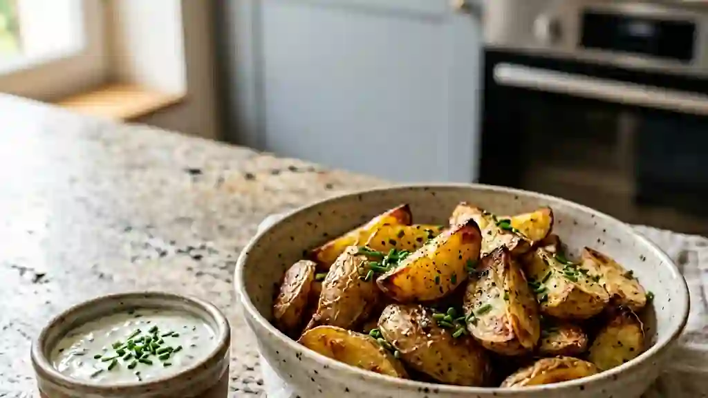 Pommes de terre rôties et sauce yaourt acidulée - Photo de présentation