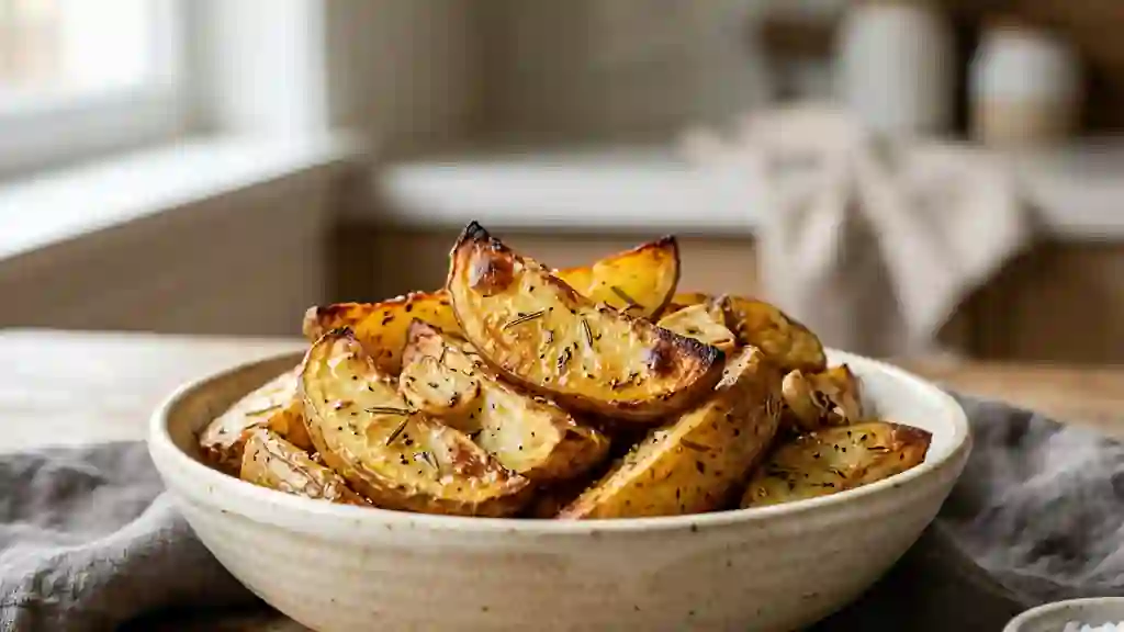 Pommes de terre rôties au romarin et ail craquant - Photo de présentation